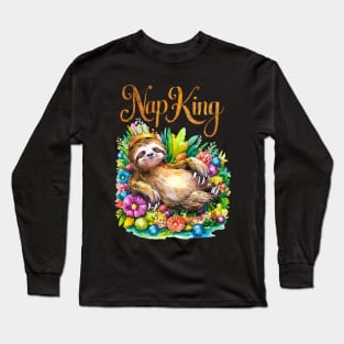 Nap King: The Sleepy Sloth Long Sleeve T-Shirt